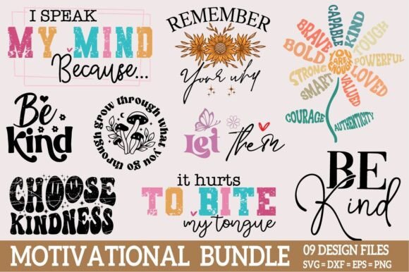 Boho Motivational Quotes Svg Bundle PNG