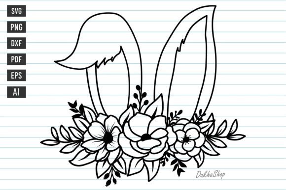 Easter Bunny Svg Floral Bunny Ears Svg