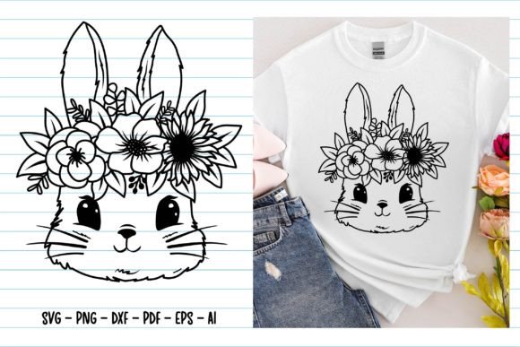 Floral Bunny Svg Easter Bunny Svg