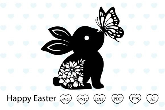 Floral Bunny Svg Easter Svg