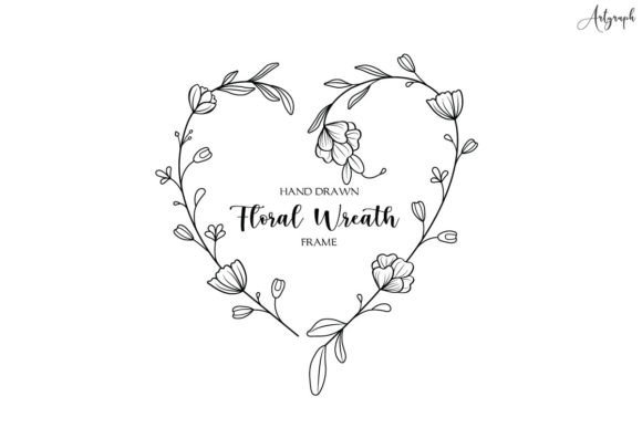 Floral Heart Wreath Frame