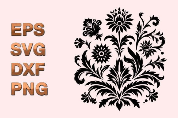 Flower Design Element Silhouette Pattern