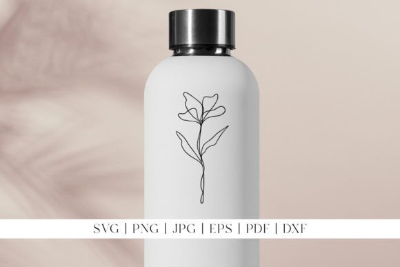 Flower Line Art Botanical Plant Design