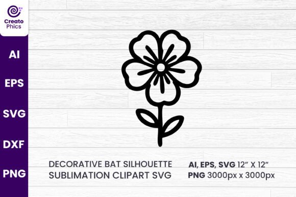 Flower Silhouette Sublimation Clipart