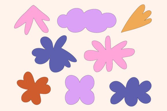 Hand Drawn Abstract Floral Shapes