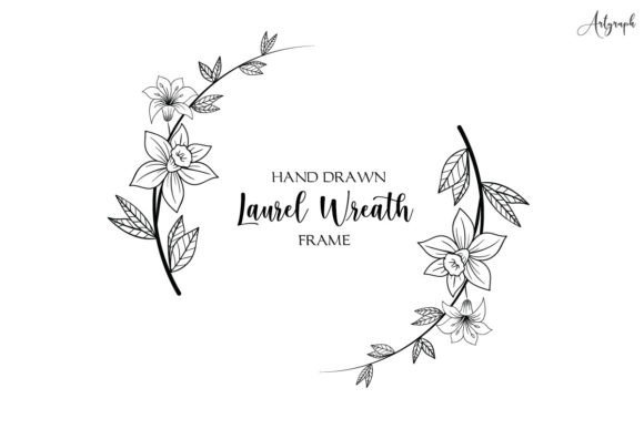 Laurel Floral Frame Vector SVG