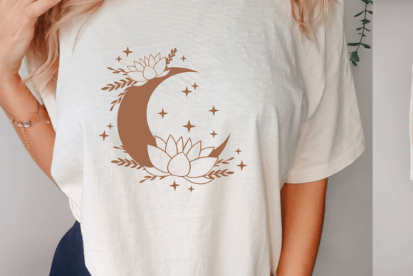 Moon SVG, Lotus Moon Svg, Mystic Celestia