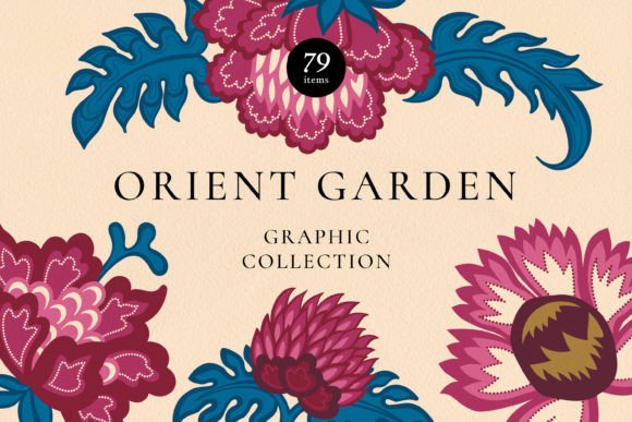 Orient Garden Vector Graphic Collection