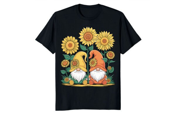 Sunflower Gnome Hippies Floral PNG
